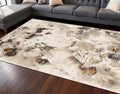 8 X 11 Taupe And Brown Abstract Area Rug