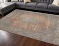 8 X 11 Gray And Pink Medallion Area Rug