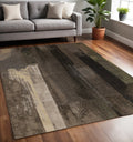 5 X 8 Brown And Black Abstract Area Rug