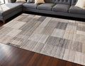 8 X 11 Gray Black And Beige Geometric Area Rug