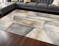 8 X 11 Gray Beige And Brown Abstract Area Rug