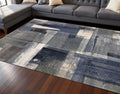 8 X 11 Blue Gray And Ivory Abstract Area Rug
