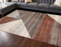 8 X 10 White Gray And Brown Abstract Area Rug