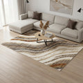 8 X 10 Cream And Beige Abstract Area Rug
