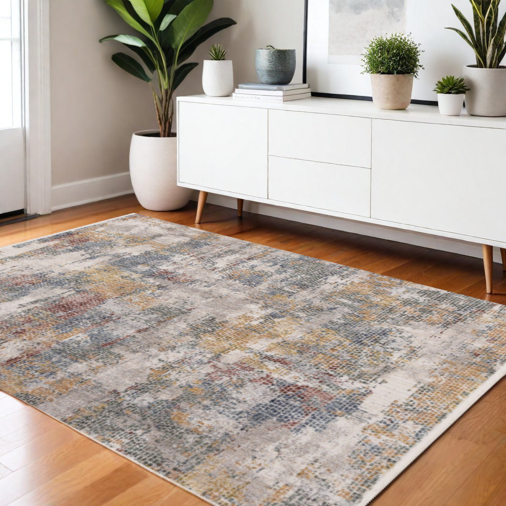 4 X 6 Cream And Brown Striped Area Rug