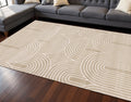 8 X 11 Beige And Cream Geometric Area Rug