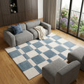8 X 11 Blue And White Geometric Area Rug