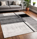 5 X 8 Gray And Black Abstract Area Rug