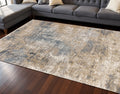 8 X 10 Beige And Blue Abstract Area Rug