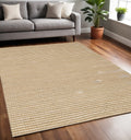 5 X 8 Beige Hand Woven Area Rug