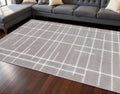 8 X 11 Gray And White Striped Area Rug