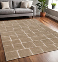5 X 8 Gray And Taupe Geometric Area Rug
