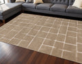 8 X 11 Gray And Taupe Geometric Area Rug