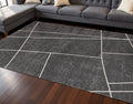 8 X 11 Gray And White Abstract Area Rug