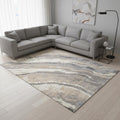 8 X 11 Taupe Gray And Ivory Abstract Area Rug