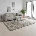 5 X 8 Taupe Gray And Brown Medallion Area Rug