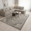 8 X 11 Taupe Gray And Brown Medallion Area Rug