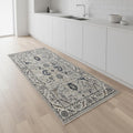 8 Beige Gray And Black Medallion Runner Rug