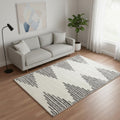 5 X 8 Cream And Gray Geometric Area Rug