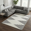 8 X 11 Cream And Gray Geometric Area Rug