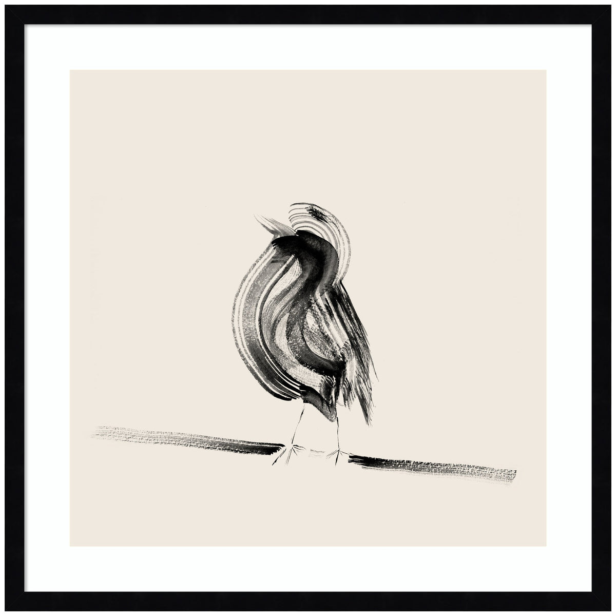 Bird on a Branch by Danushka Abeygoda Framed Wall Art Print