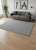 5 X 8 Gray And Dark Gray Geometric Area Rug