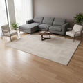 8 X 11 Cream And Ivory Geometric Area Rug