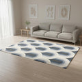 5 X 8 Cream And Blue Geometric Area Rug
