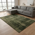 7 X 10 Green And Taupe Abstract Area Rug