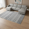 8 X 11 Gray And White Tribal Area Rug