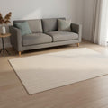 5 X 8 Beige And Cream Chevron Area Rug