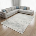 8 X 11 Cream And Blue Abstract Area Rug