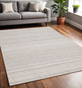 5 X 8 Cream And Beige Geometric Hand Woven Area Rug