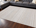 8 X 11 Cream And Beige Geometric Hand Woven Area Rug