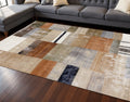 8 X 10 Beige Orange And Brown Geometric Area Rug