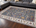 8 X 10 Blue Cream And Yellow Medallion Area Rug