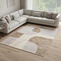 8 X 10 Cream Brown And Beige Geometric Area Rug