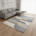 5 X 8 Blue Cream And Brown Geometric Area Rug