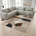 8 X 11 Cream Taupe And Red Geometric Area Rug