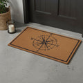 16 X 30 Light Brown And Navy Blue Compass Indoor Coir Door Mat