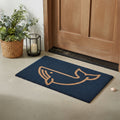 16 X 30 Natural And Navy Blue Whale Indoor Coir Door Mat