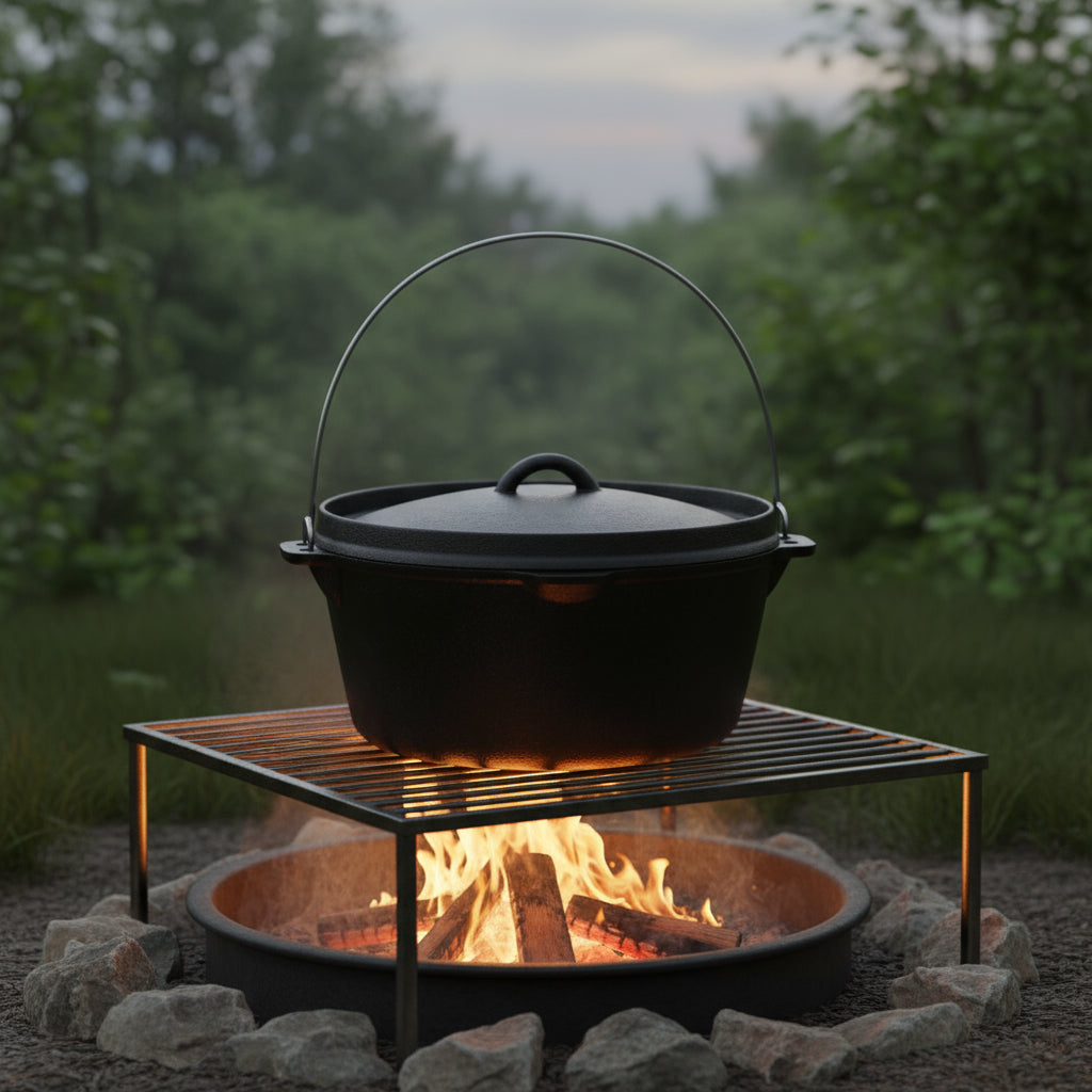12 Black Cast Iron Dutch Oven Stock Pot
