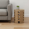 14 Natural Solid Wood Round Outdoor Side Table