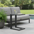18 Black Aluminum Outdoor Side Table