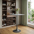 24 Gray and Black Faux Terrazzo and Steel Square Bar Table