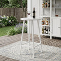 24 White Aluminum Slat Rounded Outdoor Bar Table