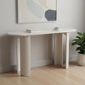 58 White Solid Wood Oval Console Table
