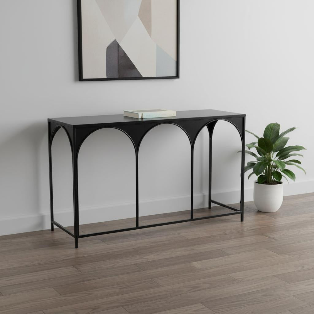 50 Black Steel Frame Console Table