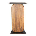 43 Black and Brown Genuine Marble and Solid Wood Solid Console Table