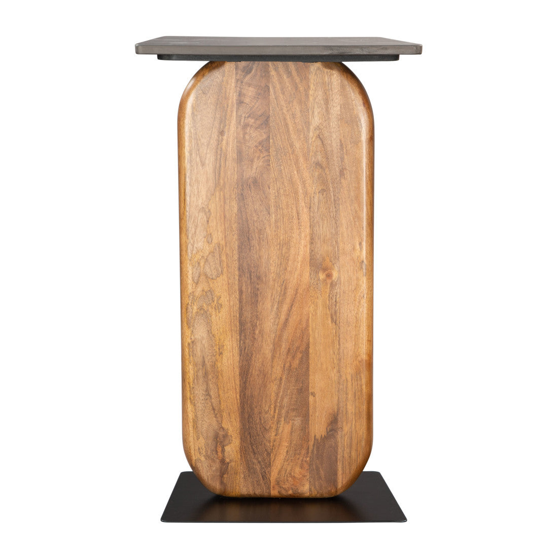 43 Black and Brown Genuine Marble and Solid Wood Solid Console Table